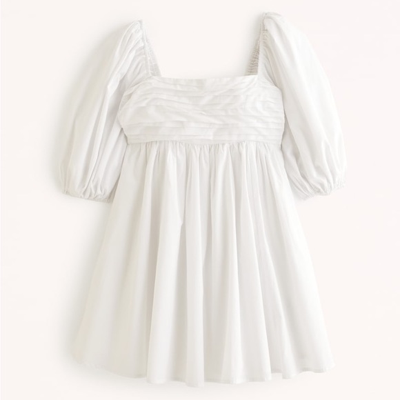 Abercrombie Emerson Ruched Puff Sleeve Mini Dress - Picture 3 of 7